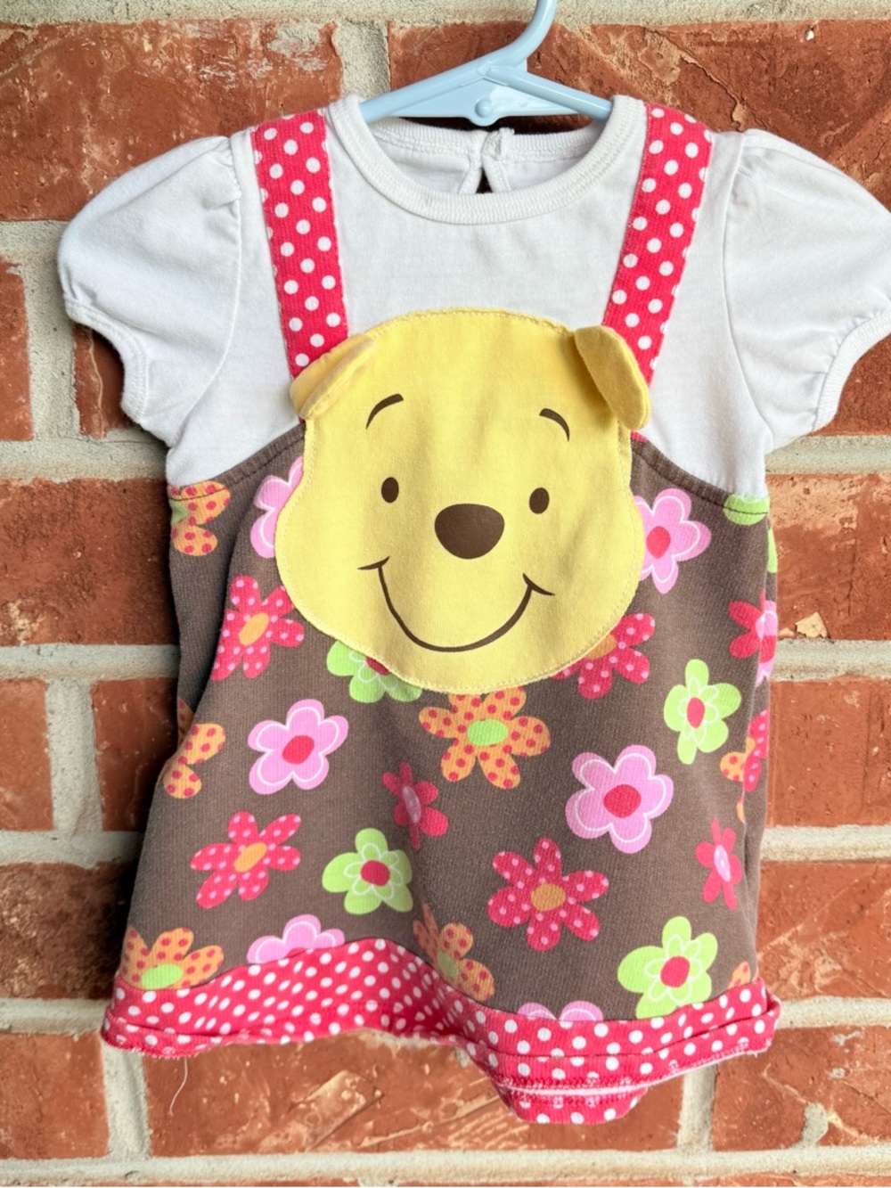 Disney Pink, Yellow & Brown Floral Winnie the Pooh Dress